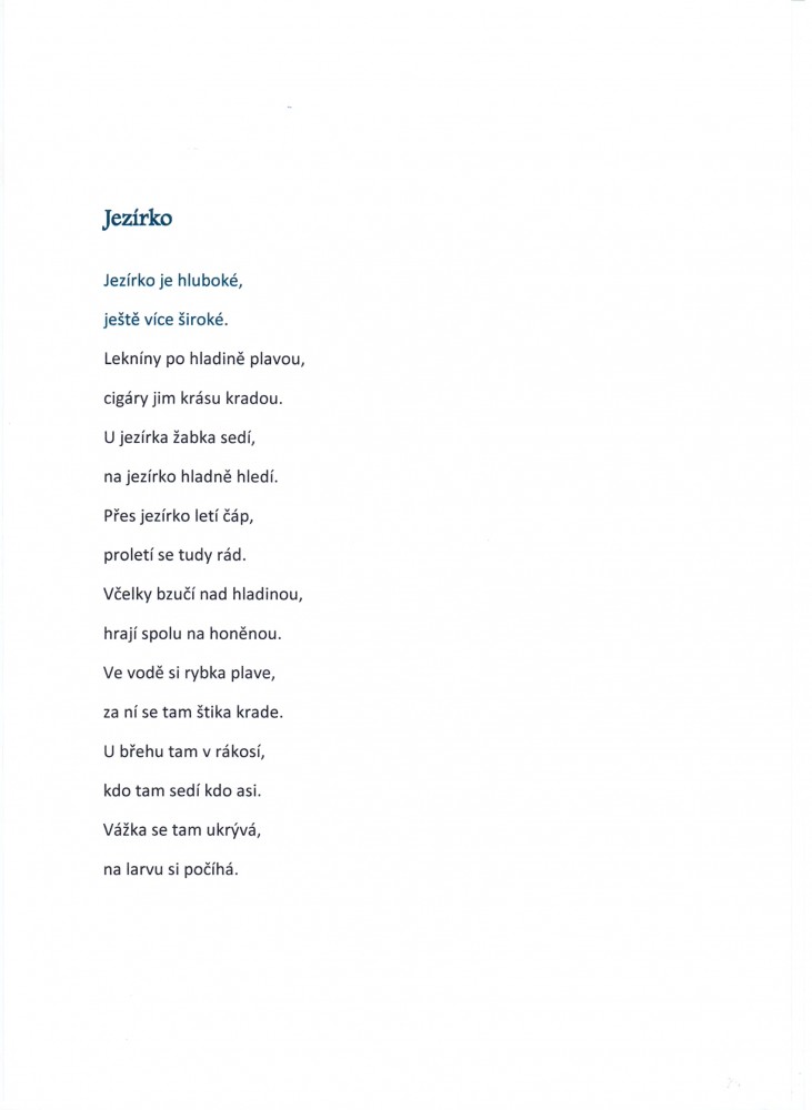 POEZIE_2 kat_GŘ_Karolína Jakubíčková, Jezírko