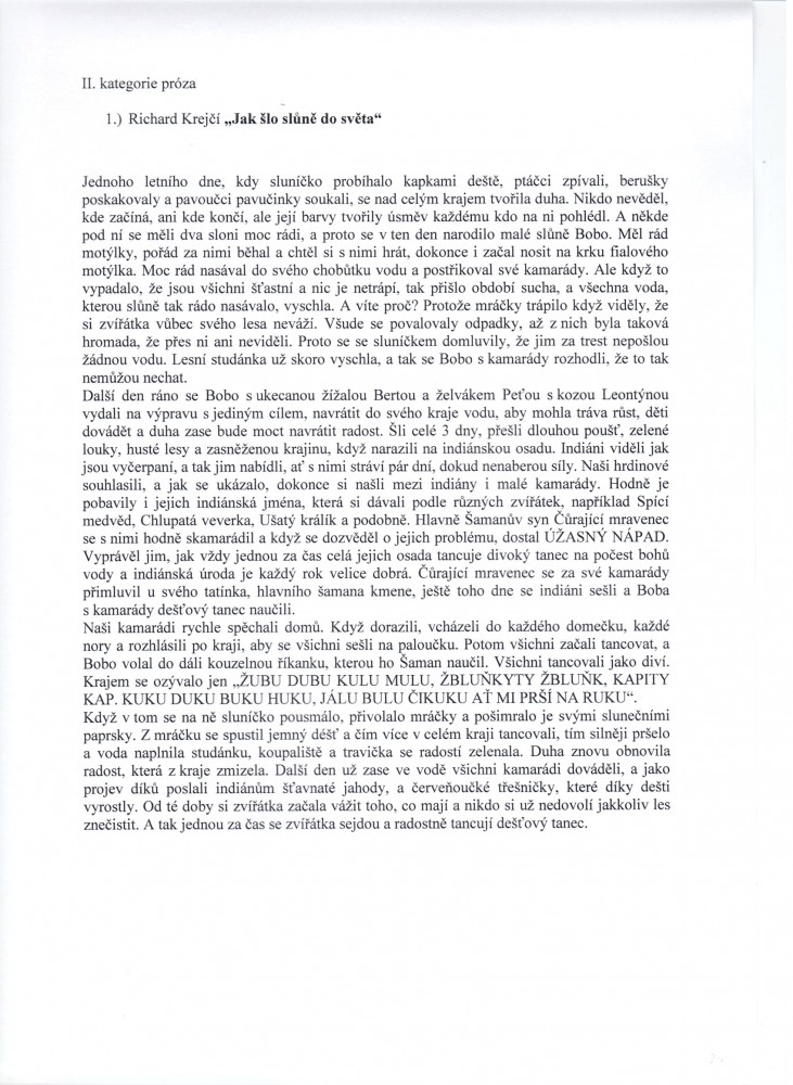 PRÓZA_2 kat_1 místo_Richard Krejčí_Jak šlo slůně do světa