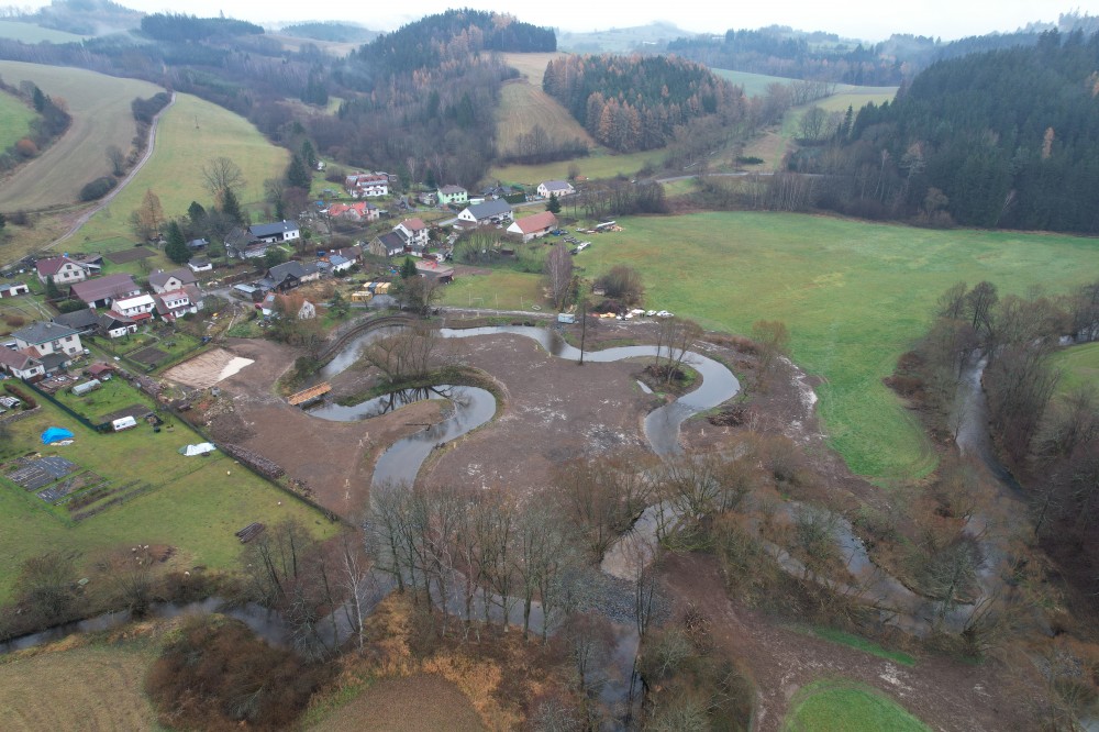 Koryto řeky Svratky po revitalizaci - listopad 2024.
