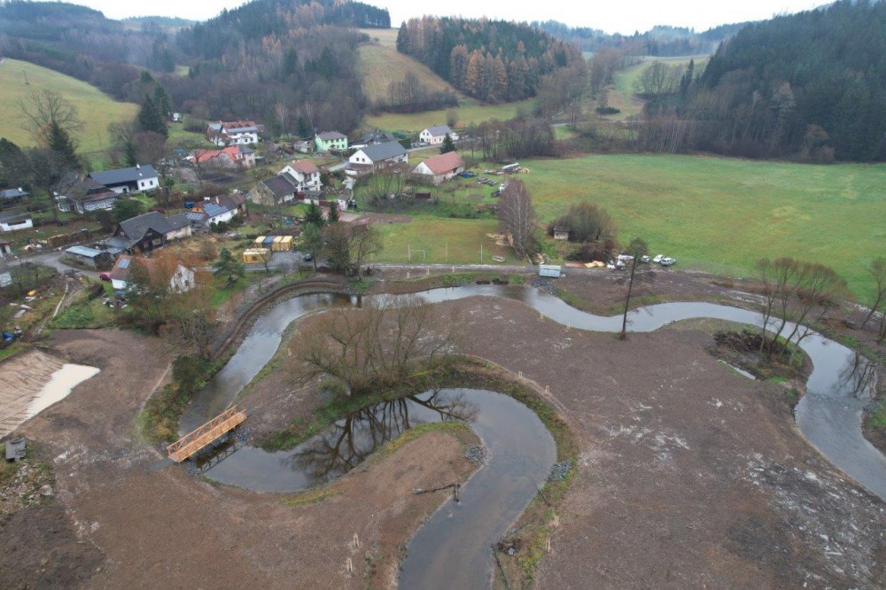 Koryto řeky Svratky po revitalizaci - listopad 2024.