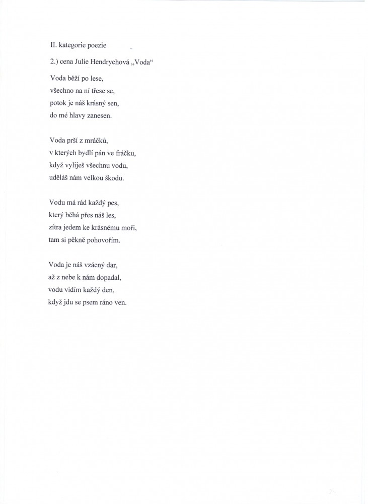 POEZIE_2kat_2 místo_Julie Hendrychová_Voda